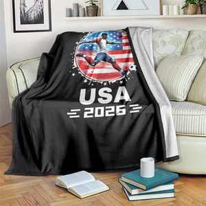 USA Soccer Patriotic Player 2026 Graphic Throw Blanket United States Football Fan Spirit