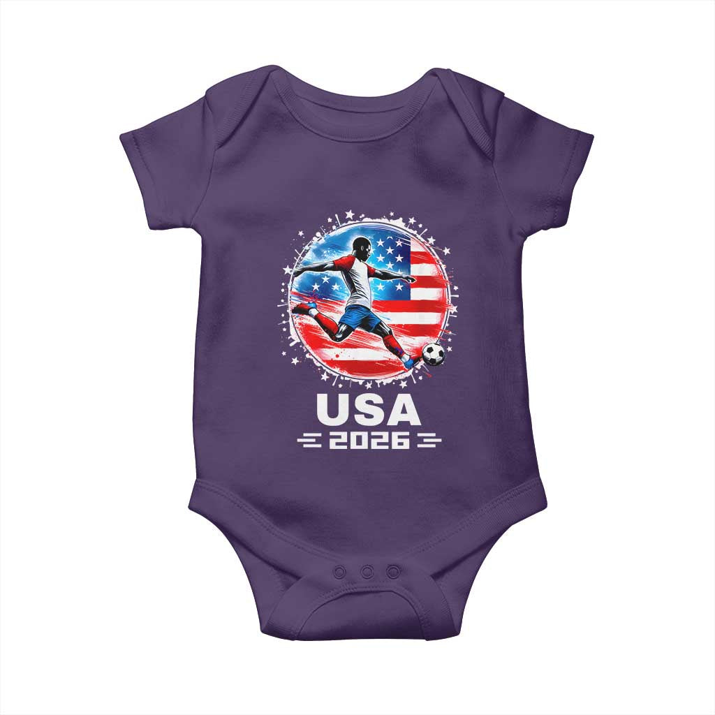 USA Soccer Patriotic Player 2026 Graphic Baby Onesie United States Football Fan Spirit