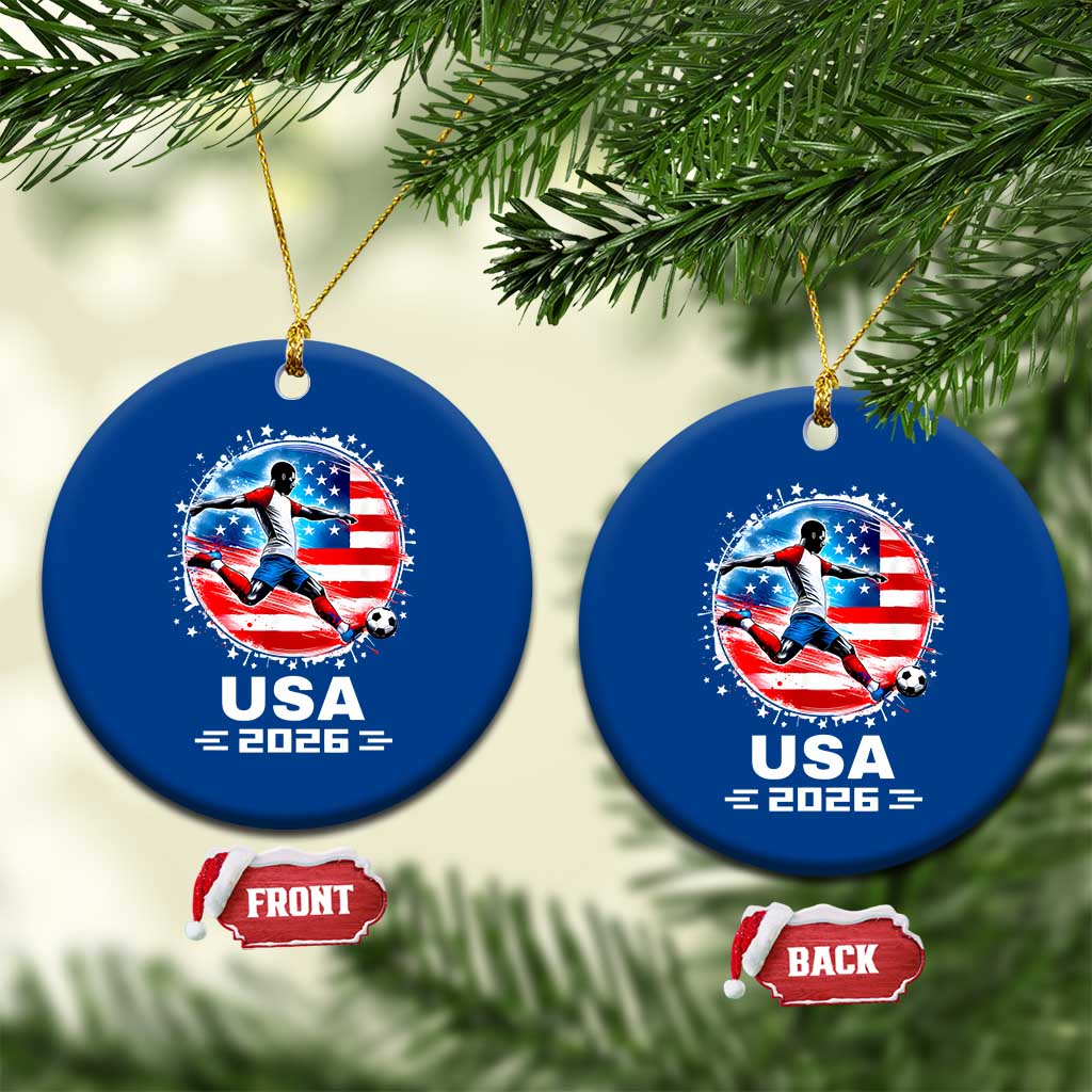 USA Soccer Patriotic Player 2026 Graphic Ceramic Ornament United States Football Fan Spirit