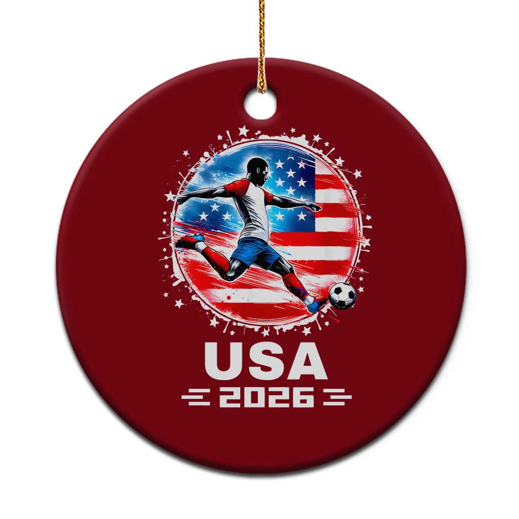 USA Soccer Patriotic Player 2026 Graphic Ceramic Ornament United States Football Fan Spirit
