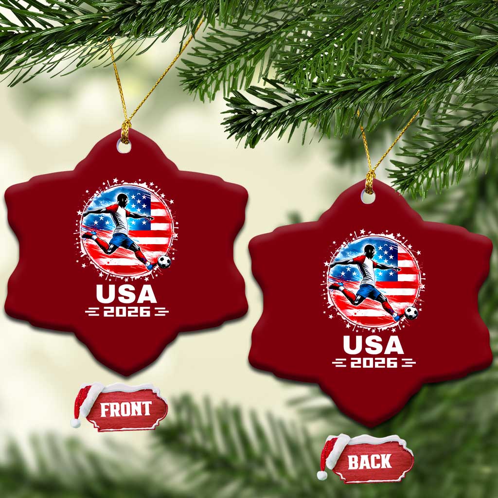 USA Soccer Patriotic Player 2026 Graphic Ceramic Ornament United States Football Fan Spirit