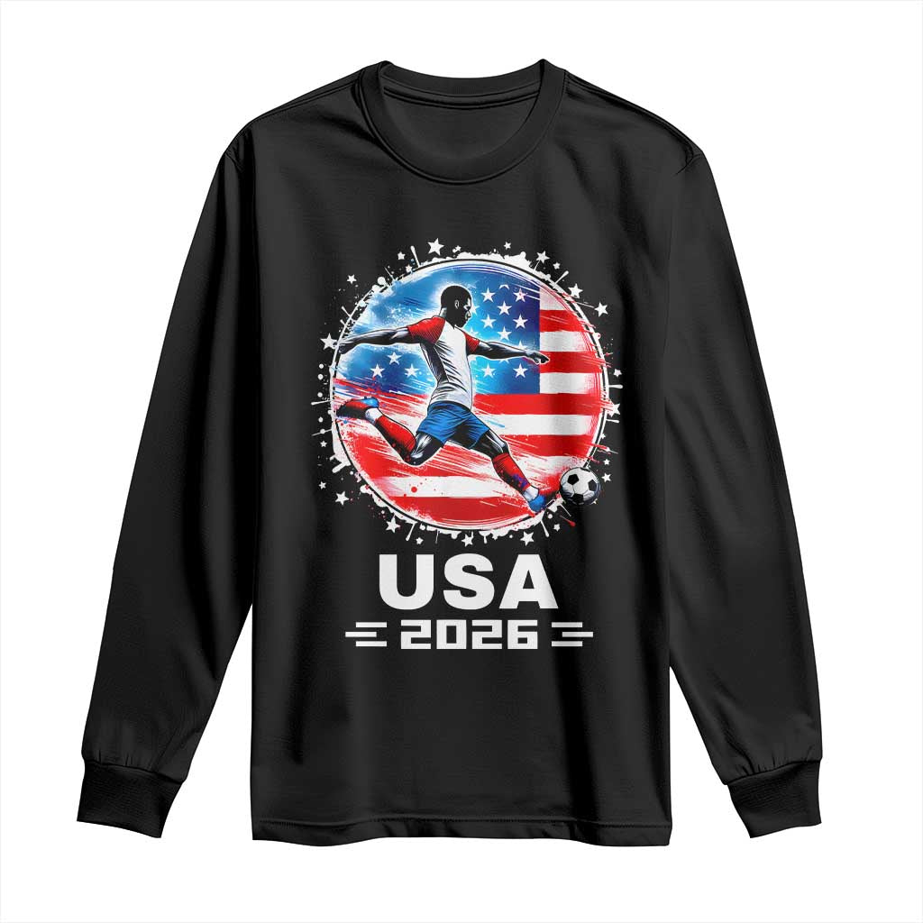 USA Soccer Patriotic Player 2026 Graphic Long Sleeve Shirt United States Football Fan Spirit