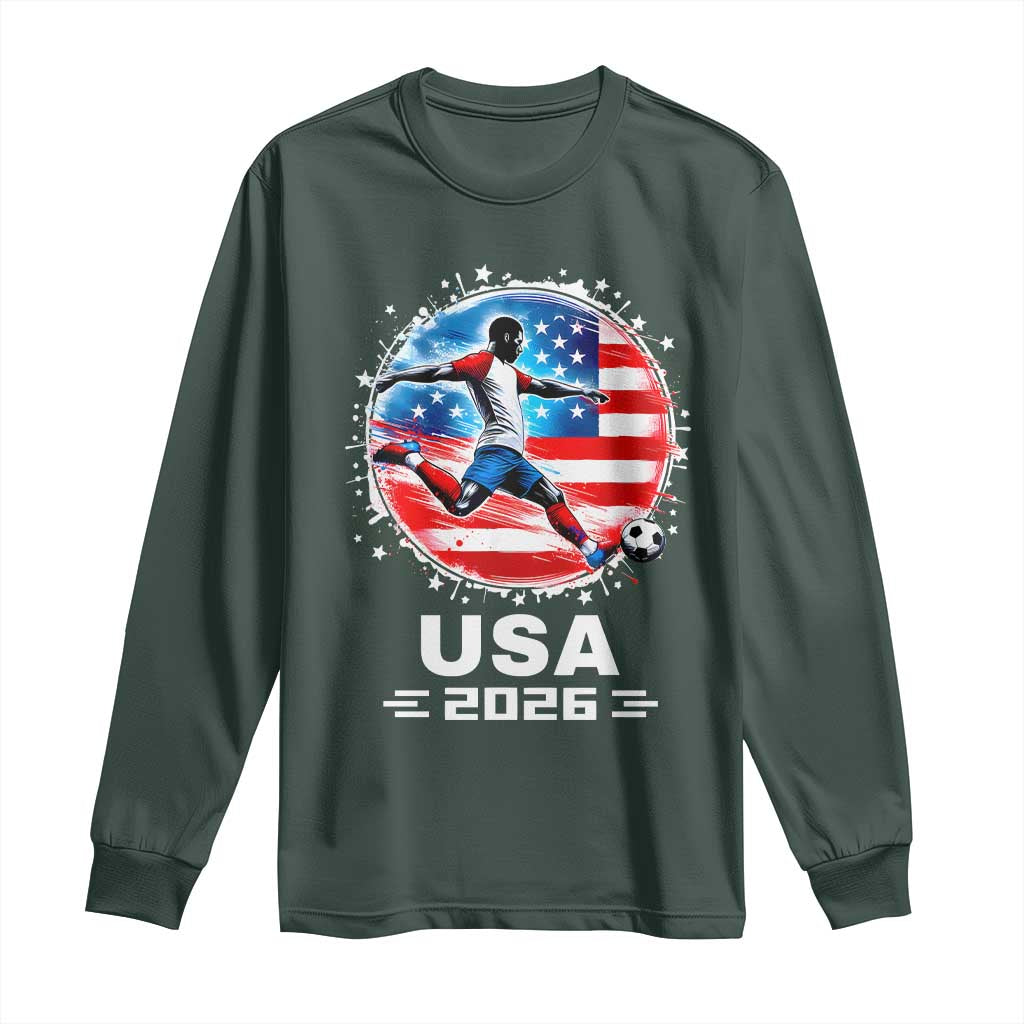 USA Soccer Patriotic Player 2026 Graphic Long Sleeve Shirt United States Football Fan Spirit