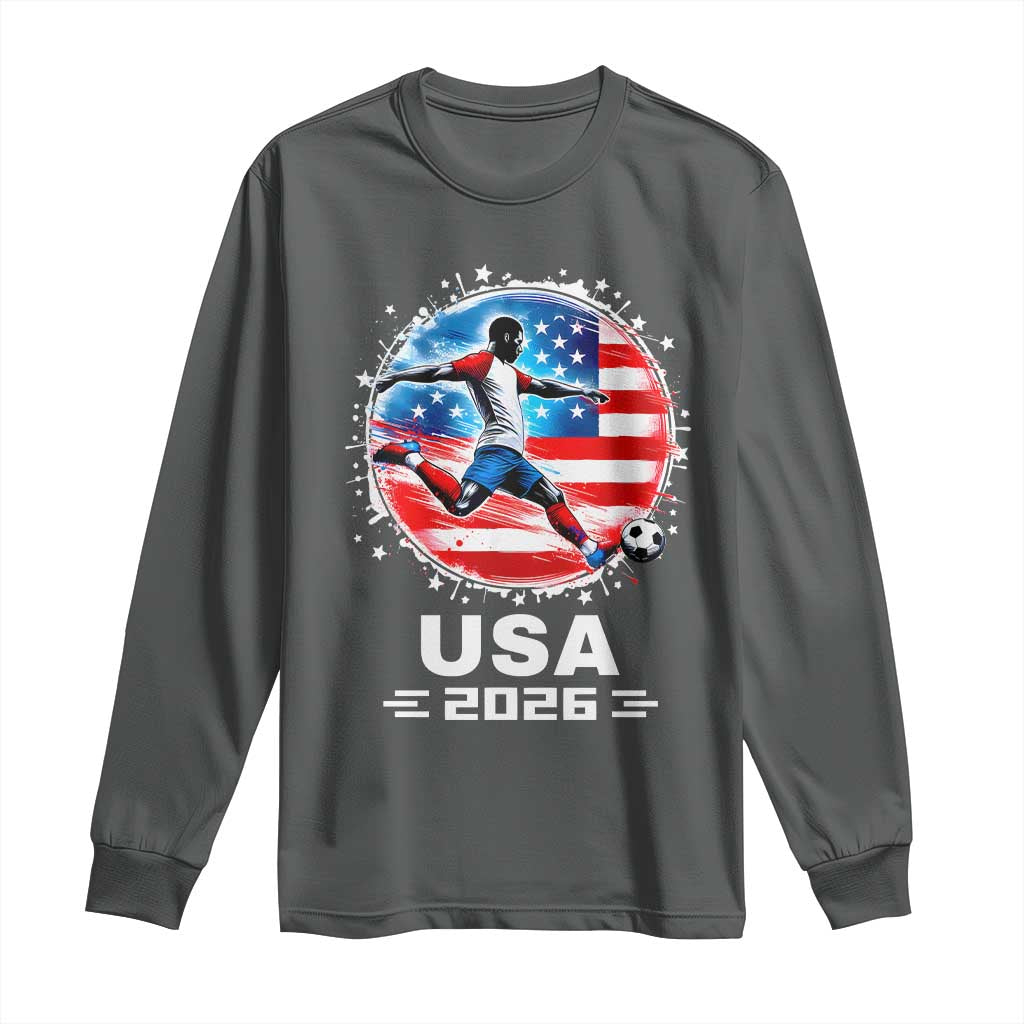 USA Soccer Patriotic Player 2026 Graphic Long Sleeve Shirt United States Football Fan Spirit