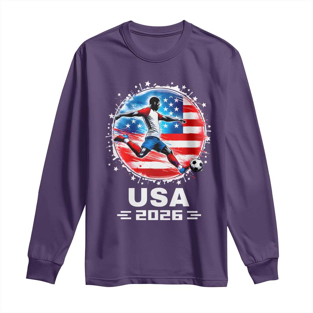 USA Soccer Patriotic Player 2026 Graphic Long Sleeve Shirt United States Football Fan Spirit