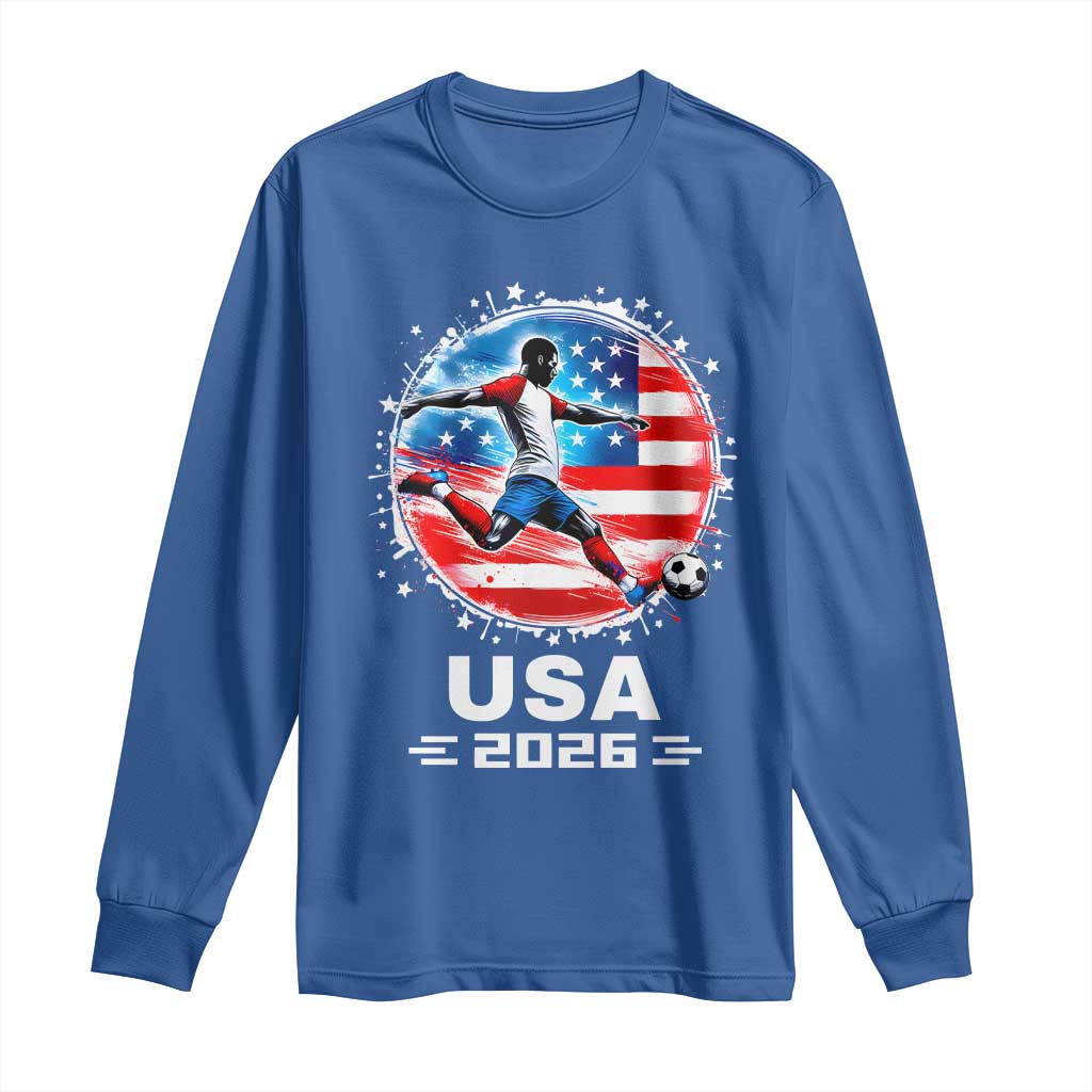 USA Soccer Patriotic Player 2026 Graphic Long Sleeve Shirt United States Football Fan Spirit