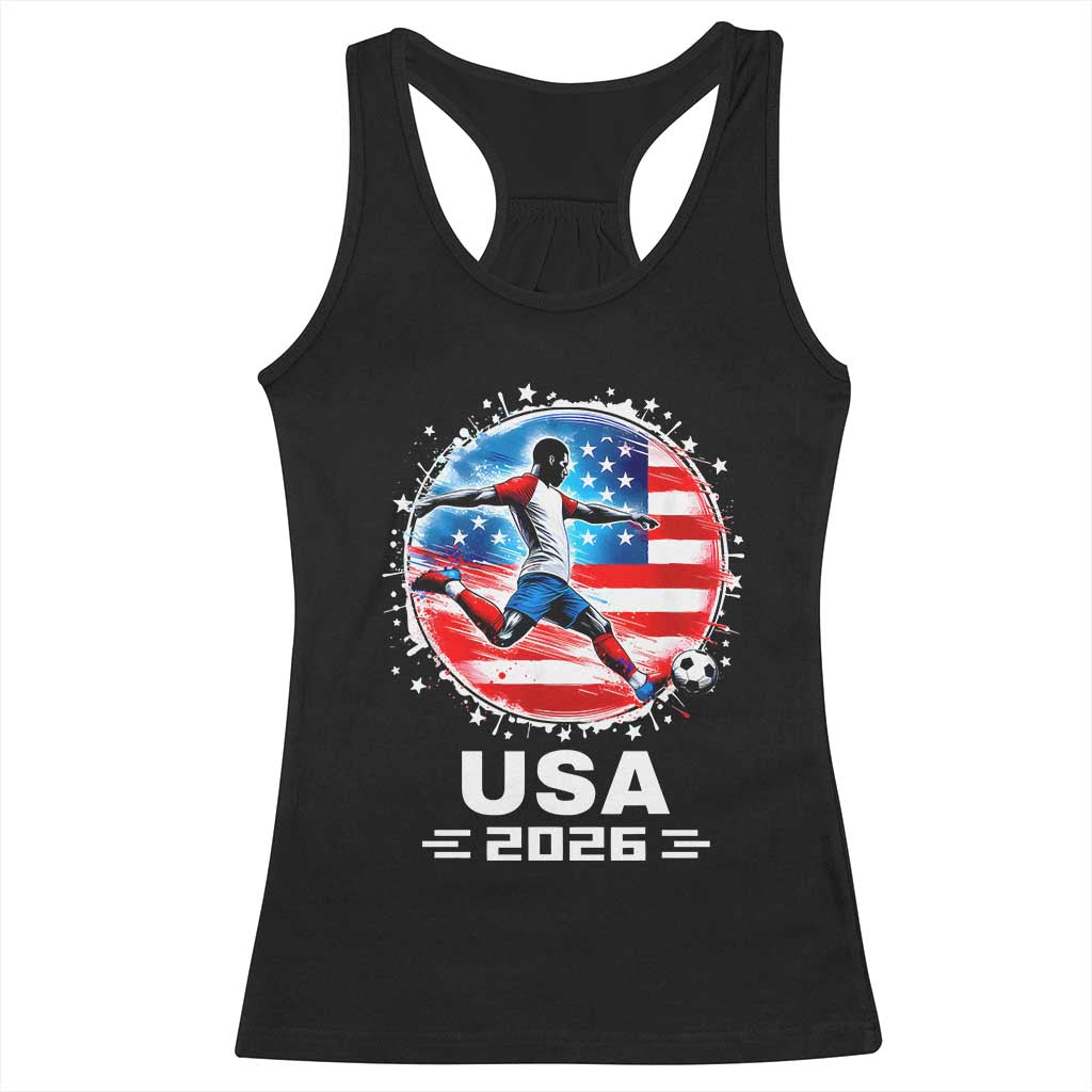 USA Soccer Patriotic Player 2026 Graphic Racerback Tank Top United States Football Fan Spirit