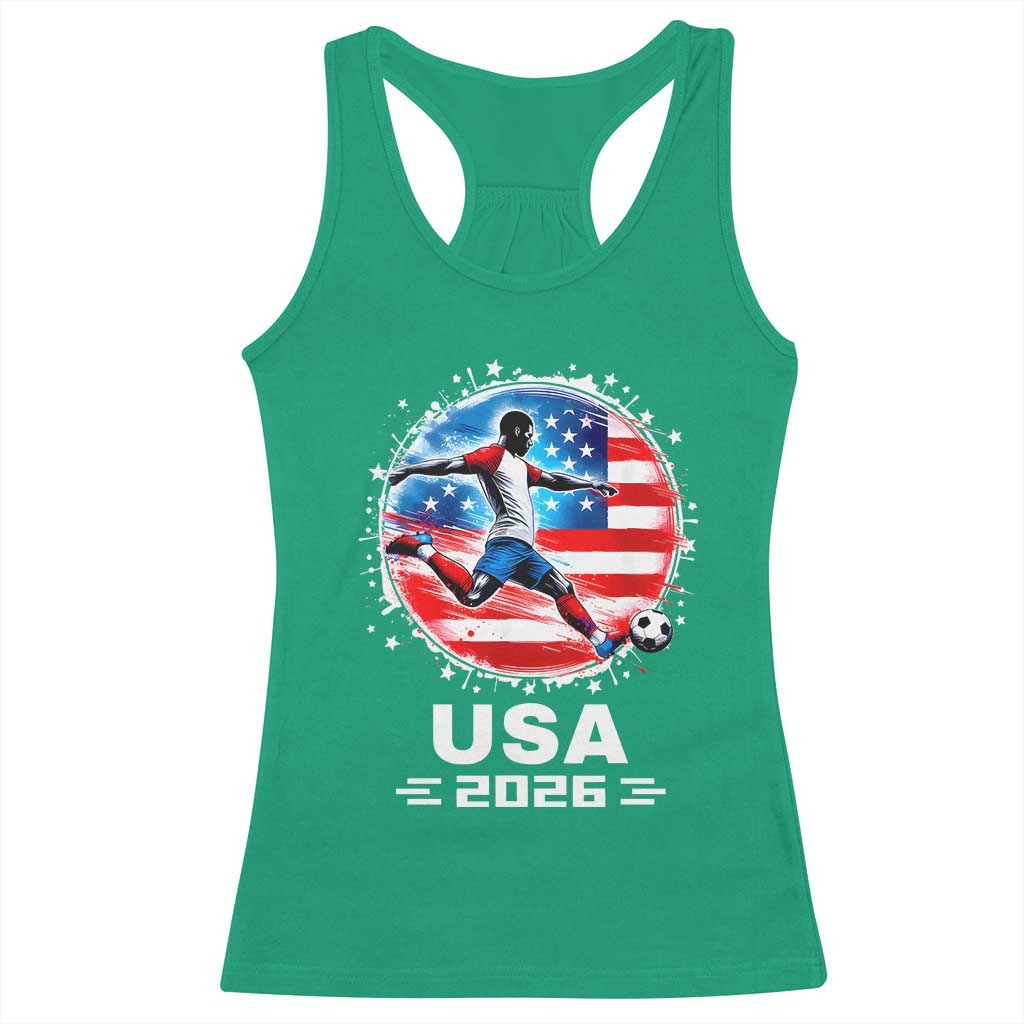 USA Soccer Patriotic Player 2026 Graphic Racerback Tank Top United States Football Fan Spirit