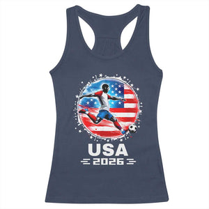 USA Soccer Patriotic Player 2026 Graphic Racerback Tank Top United States Football Fan Spirit