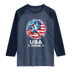 USA Soccer Patriotic Player 2026 Graphic Raglan Shirt United States Football Fan Spirit