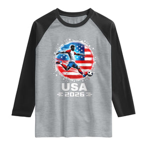 USA Soccer Patriotic Player 2026 Graphic Raglan Shirt United States Football Fan Spirit