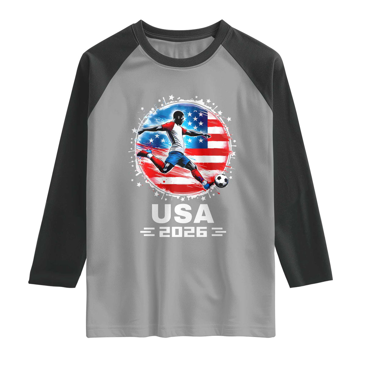 USA Soccer Patriotic Player 2026 Graphic Raglan Shirt United States Football Fan Spirit