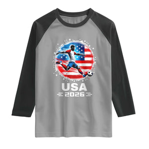USA Soccer Patriotic Player 2026 Graphic Raglan Shirt United States Football Fan Spirit