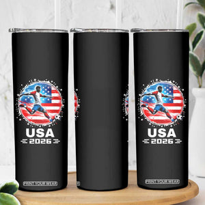 USA Soccer Patriotic Player 2026 Graphic Skinny Tumbler United States Football Fan Spirit
