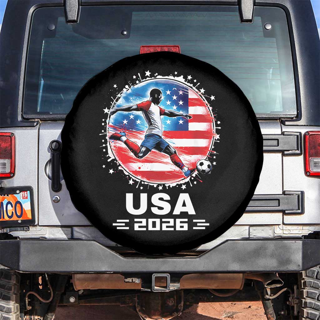 USA Soccer Patriotic Player 2026 Graphic Spare Tire Cover United States Football Fan Spirit