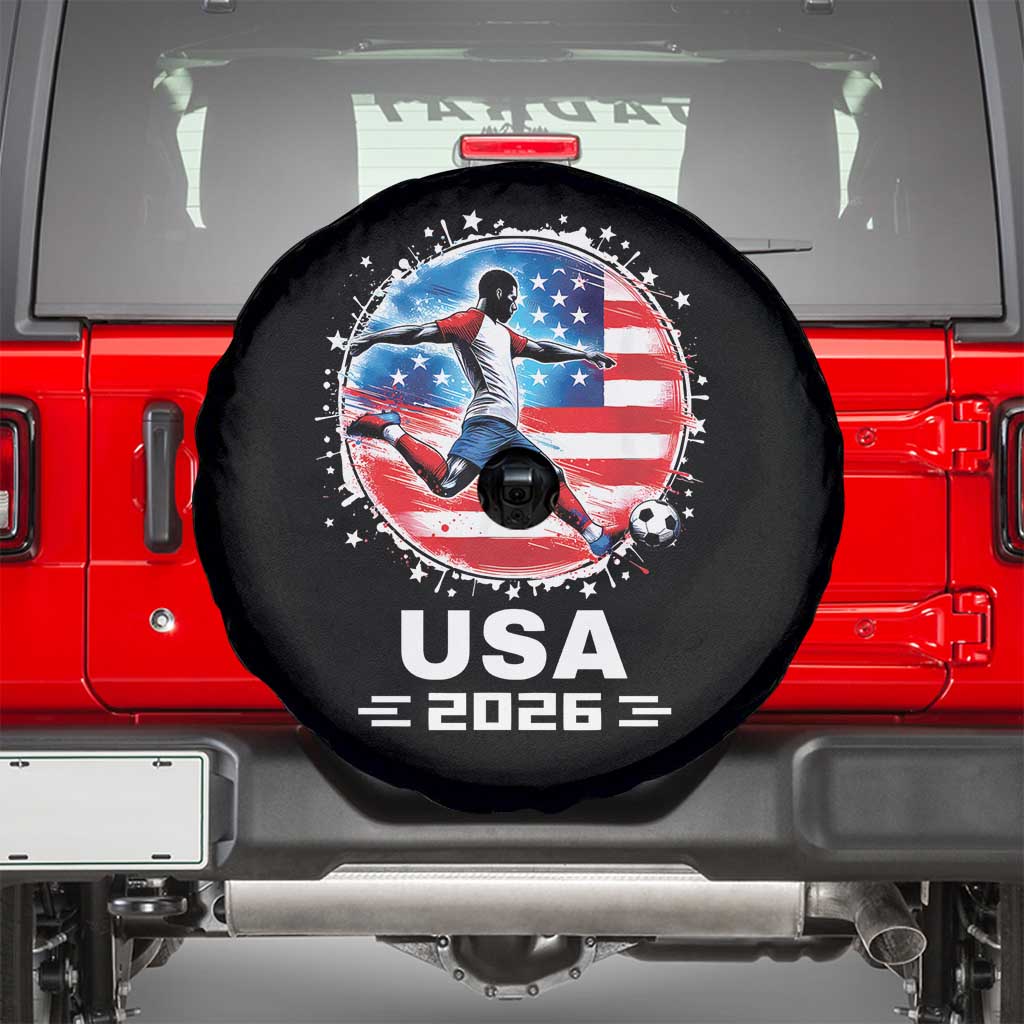 USA Soccer Patriotic Player 2026 Graphic Spare Tire Cover United States Football Fan Spirit