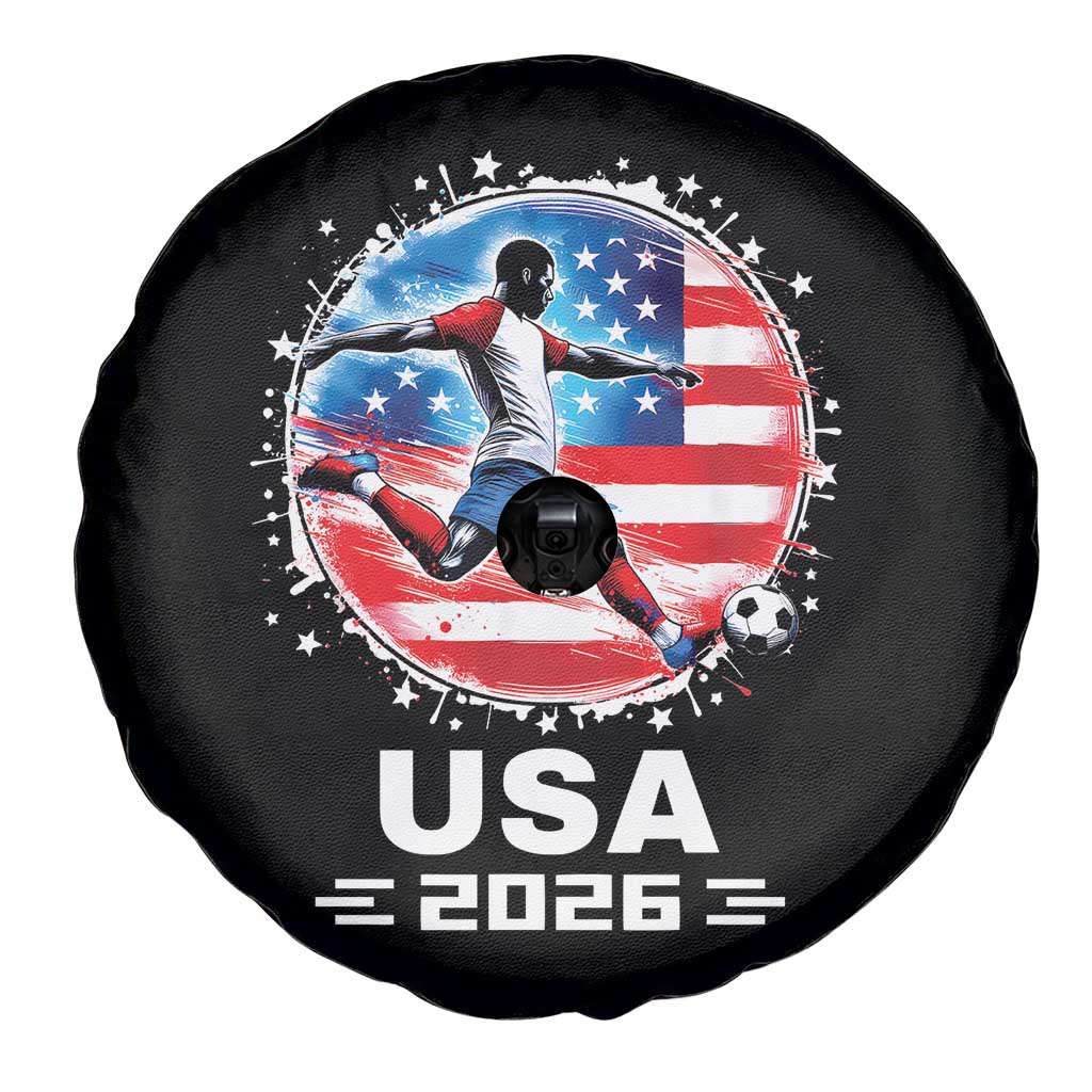 USA Soccer Patriotic Player 2026 Graphic Spare Tire Cover United States Football Fan Spirit