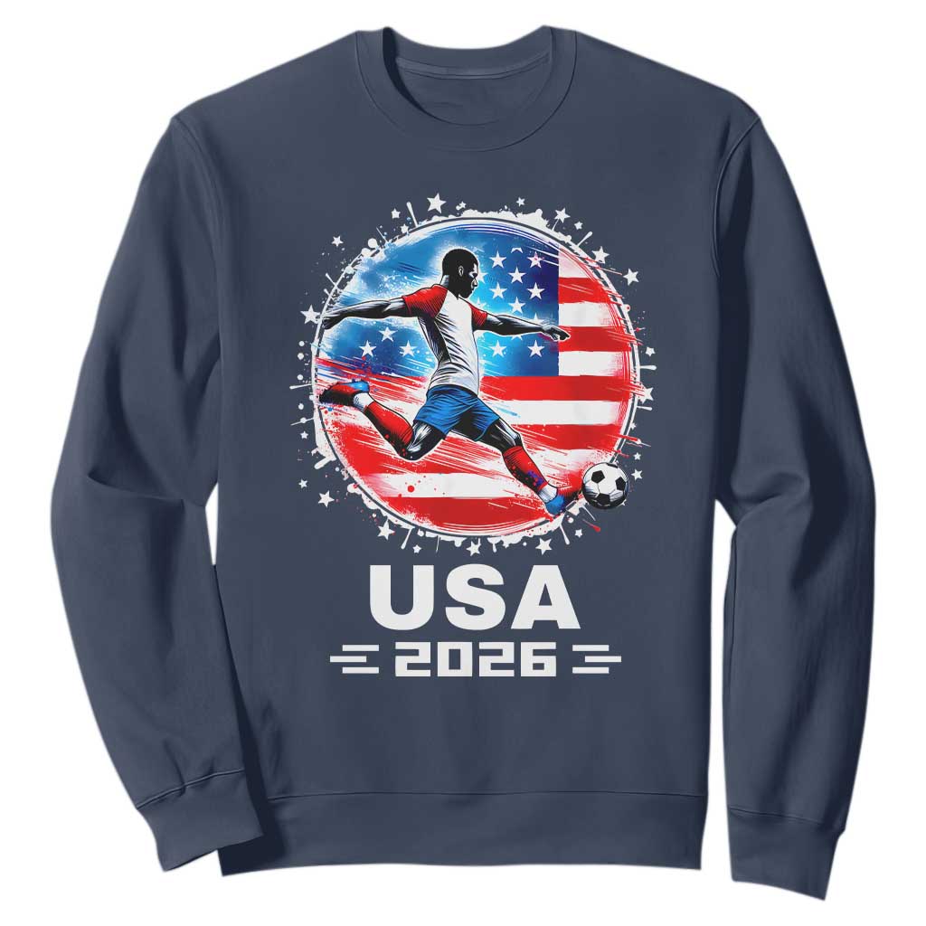 USA Soccer Patriotic Player 2026 Graphic Sweatshirt United States Football Fan Spirit
