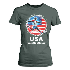 USA Soccer Patriotic Player 2026 Graphic T Shirt For Women United States Football Fan Spirit