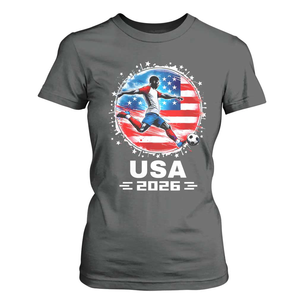USA Soccer Patriotic Player 2026 Graphic T Shirt For Women United States Football Fan Spirit