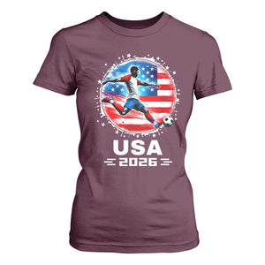 USA Soccer Patriotic Player 2026 Graphic T Shirt For Women United States Football Fan Spirit