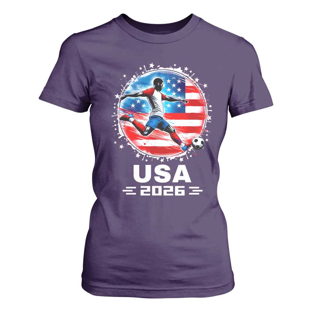 USA Soccer Patriotic Player 2026 Graphic T Shirt For Women United States Football Fan Spirit