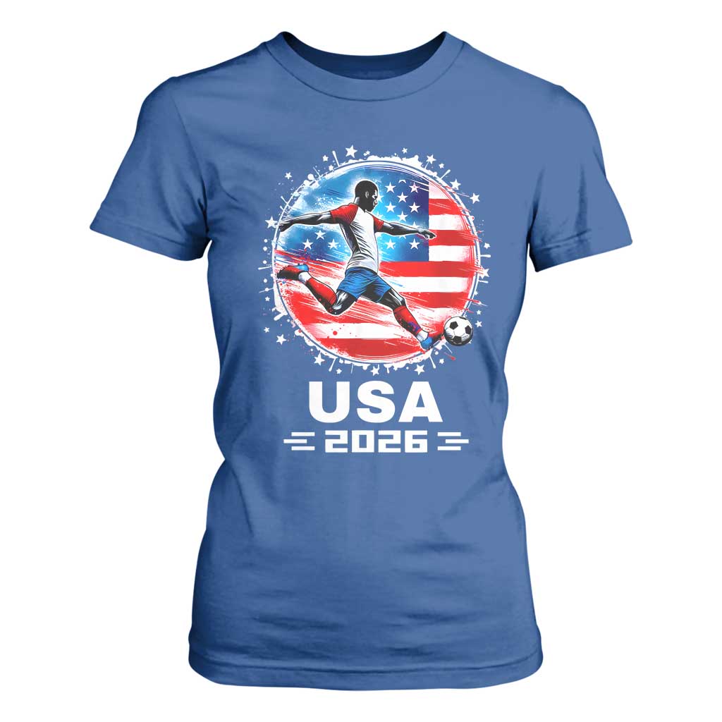 USA Soccer Patriotic Player 2026 Graphic T Shirt For Women United States Football Fan Spirit