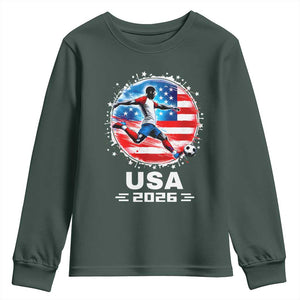 USA Soccer Patriotic Player 2026 Graphic Youth Sweatshirt United States Football Fan Spirit