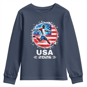 USA Soccer Patriotic Player 2026 Graphic Youth Sweatshirt United States Football Fan Spirit