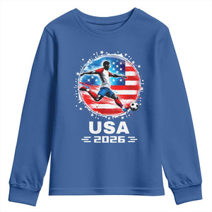 USA Soccer Patriotic Player 2026 Graphic Youth Sweatshirt United States Football Fan Spirit