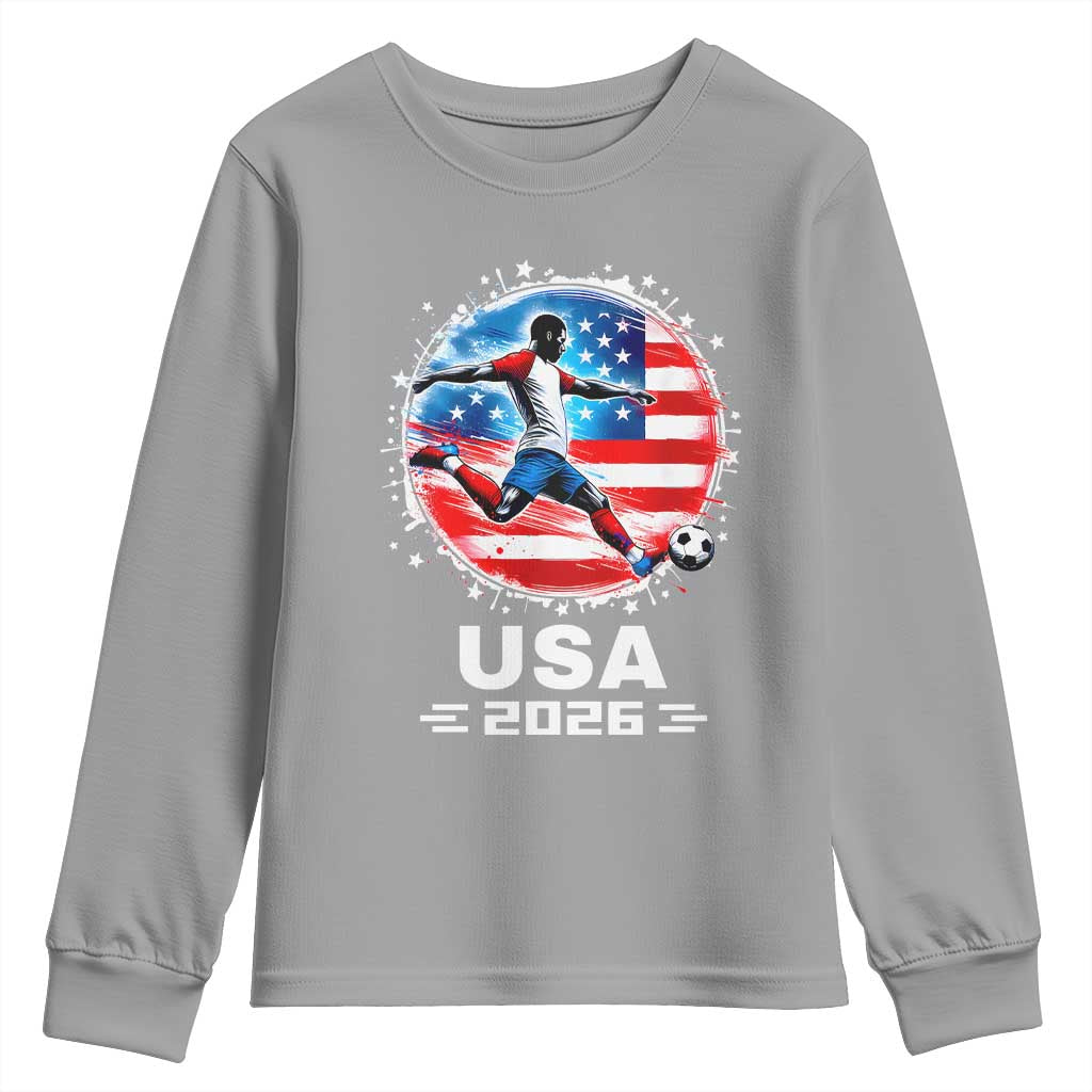 USA Soccer Patriotic Player 2026 Graphic Youth Sweatshirt United States Football Fan Spirit