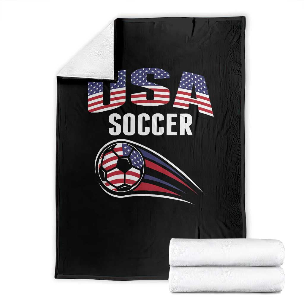 Patriotic USA Soccer Stars and Stripes Graphic Throw Blanket American Football Fan Game Day Spirit