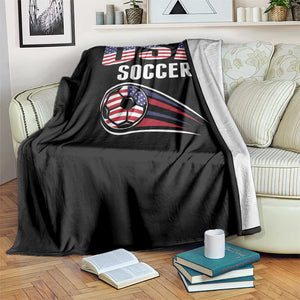Patriotic USA Soccer Stars and Stripes Graphic Throw Blanket American Football Fan Game Day Spirit