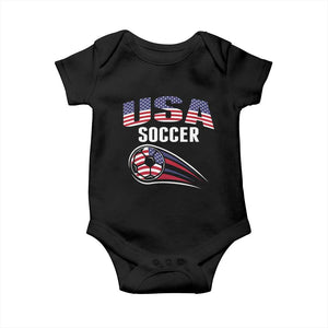 Patriotic USA Soccer Stars and Stripes Graphic Baby Onesie American Football Fan Game Day Spirit