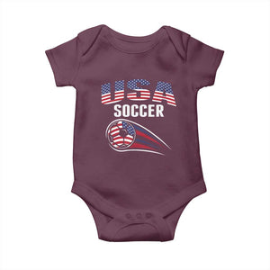 Patriotic USA Soccer Stars and Stripes Graphic Baby Onesie American Football Fan Game Day Spirit
