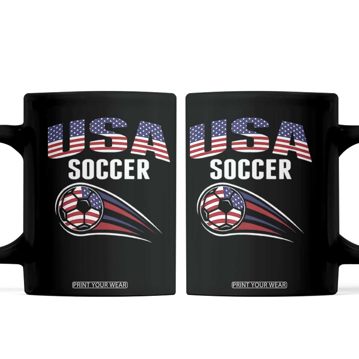 Patriotic USA Soccer Stars and Stripes Graphic Coffee Mug American Football Fan Game Day Spirit