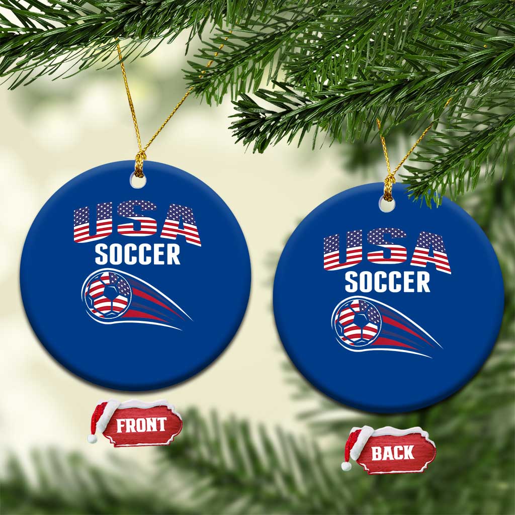 Patriotic USA Soccer Stars and Stripes Graphic Ceramic Ornament American Football Fan Game Day Spirit