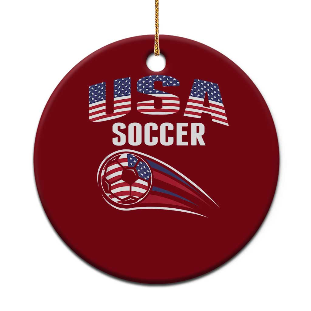 Patriotic USA Soccer Stars and Stripes Graphic Ceramic Ornament American Football Fan Game Day Spirit TS02 1pc Red Print Your Wear