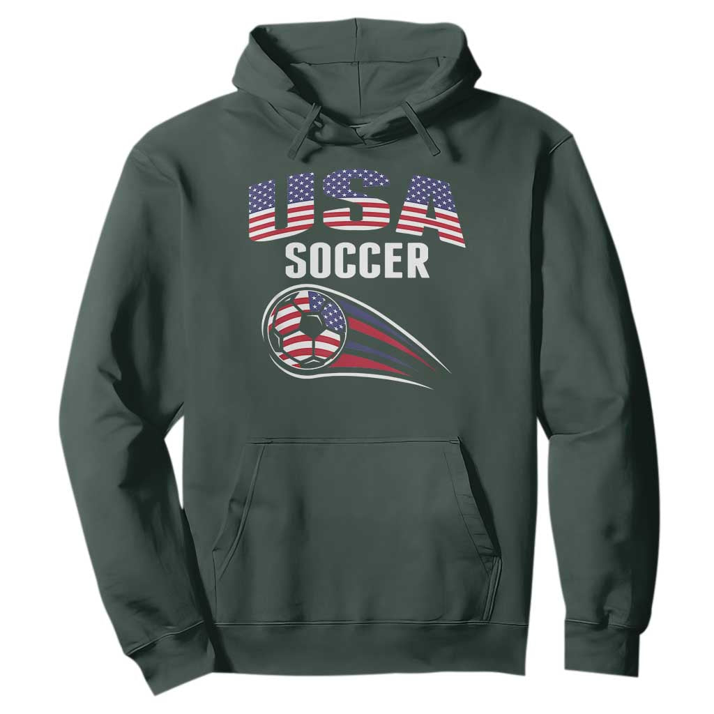 Patriotic USA Soccer Stars and Stripes Graphic Hoodie American Football Fan Game Day Spirit