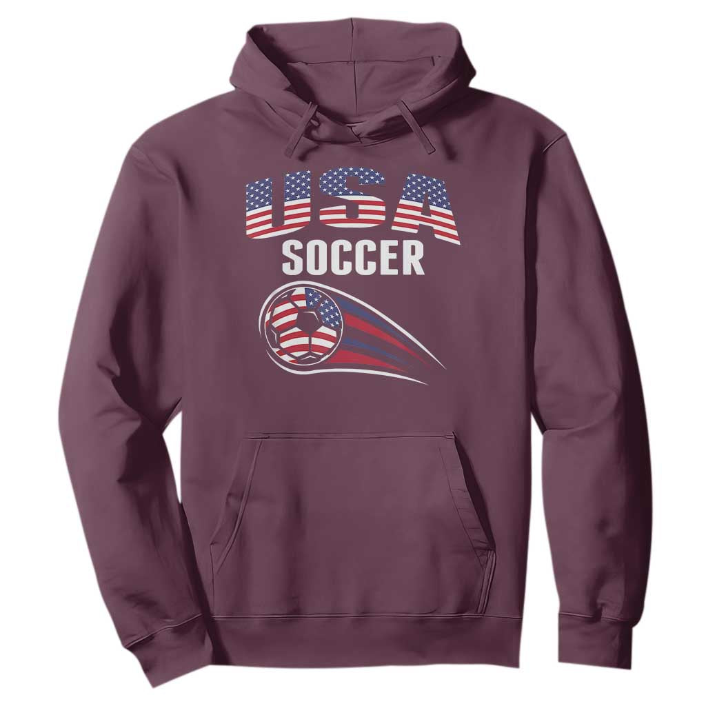 Patriotic USA Soccer Stars and Stripes Graphic Hoodie American Football Fan Game Day Spirit