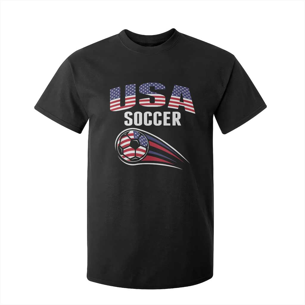Patriotic USA Soccer Stars and Stripes Graphic T Shirt For Kid American Football Fan Game Day Spirit