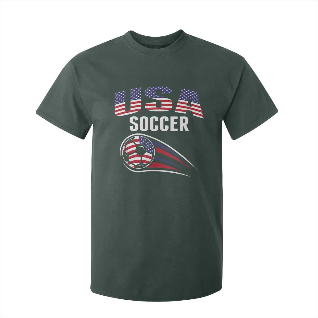 Patriotic USA Soccer Stars and Stripes Graphic T Shirt For Kid American Football Fan Game Day Spirit