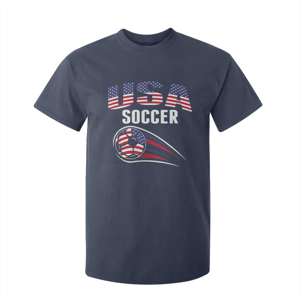 Patriotic USA Soccer Stars and Stripes Graphic T Shirt For Kid American Football Fan Game Day Spirit