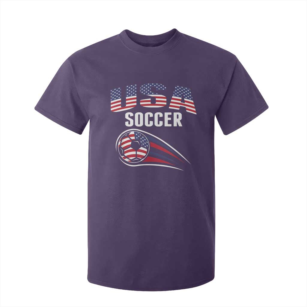 Patriotic USA Soccer Stars and Stripes Graphic T Shirt For Kid American Football Fan Game Day Spirit