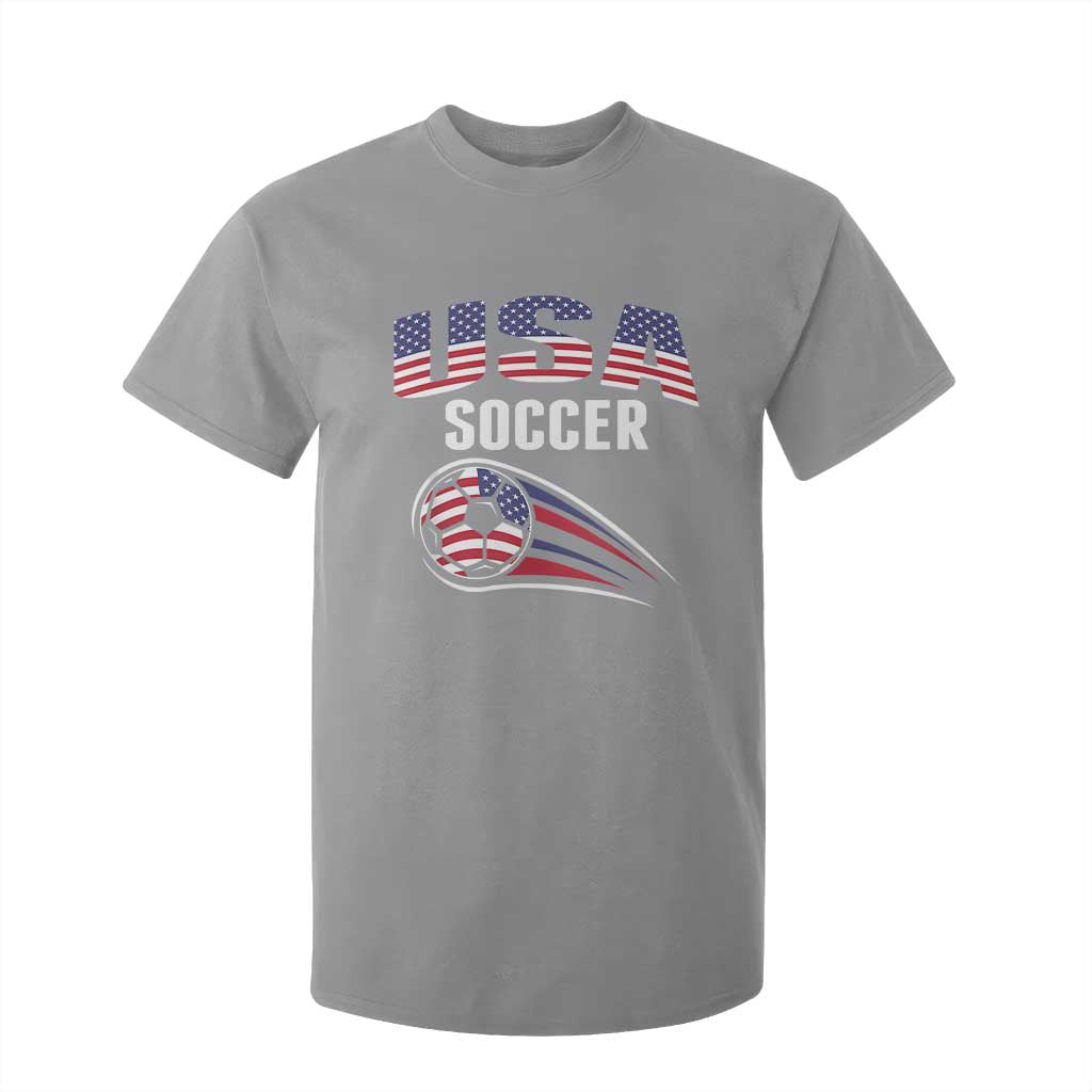 Patriotic USA Soccer Stars and Stripes Graphic T Shirt For Kid American Football Fan Game Day Spirit