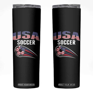 Patriotic USA Soccer Stars and Stripes Graphic Skinny Tumbler American Football Fan Game Day Spirit
