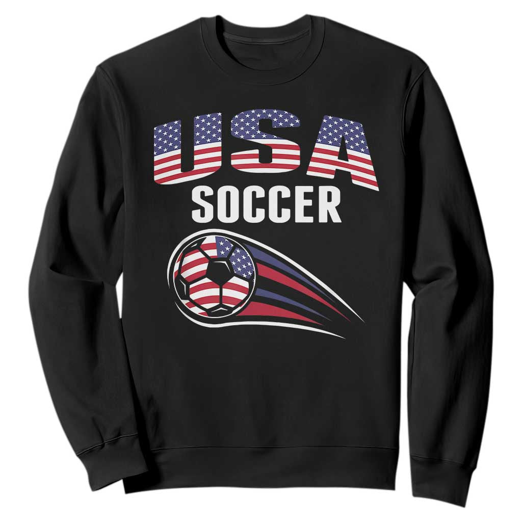 Patriotic USA Soccer Stars and Stripes Graphic Sweatshirt American Football Fan Game Day Spirit