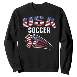 Patriotic USA Soccer Stars and Stripes Graphic Sweatshirt American Football Fan Game Day Spirit