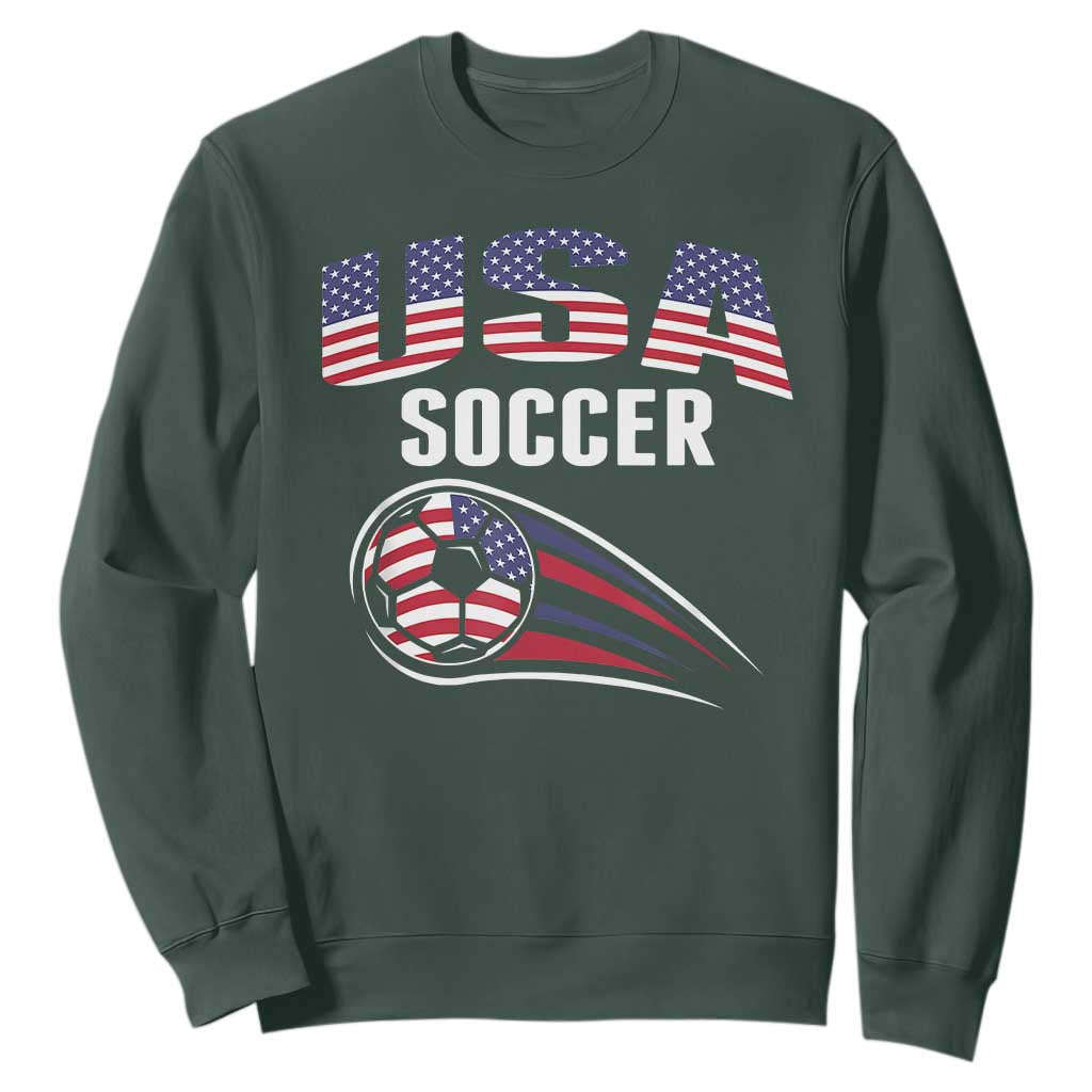Patriotic USA Soccer Stars and Stripes Graphic Sweatshirt American Football Fan Game Day Spirit