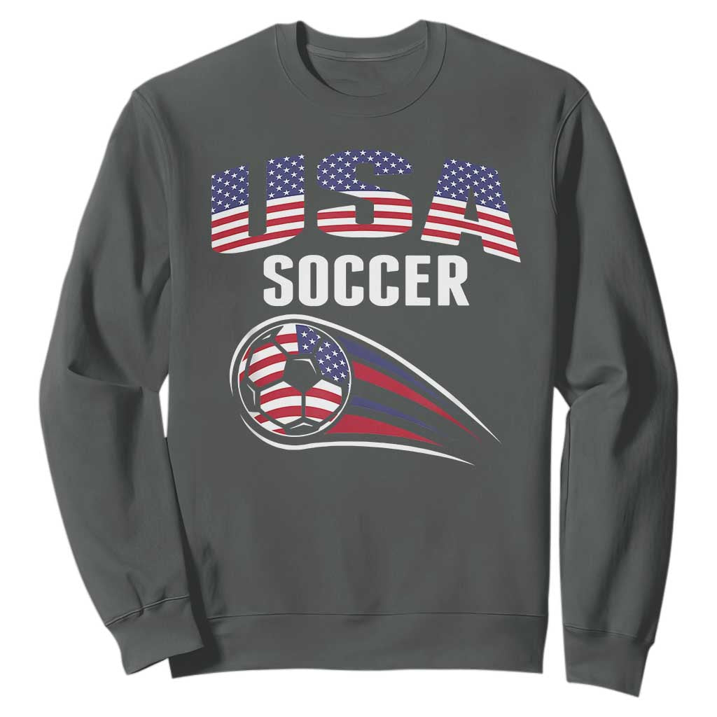 Patriotic USA Soccer Stars and Stripes Graphic Sweatshirt American Football Fan Game Day Spirit